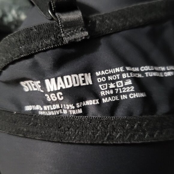 NWOT STEVE MADDEN BLACK UNDERWIRE BRA SZ 36C - Picture 3 of 3